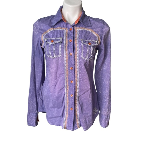 Roar Signature Button Down Long Sleeve Western Shirt, Sz S - Picture 7 of 16